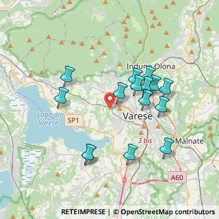 Mappa Via della Fornace, 21100 Varese VA, Italia (3.51333)