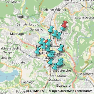 Mappa Via Carlo Sonzini, 21100 Varese VA, Italia (1.368)