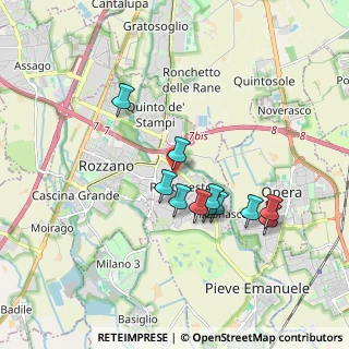 Mappa Via Giuseppe Parini, 20089 Rozzano MI, Italia (1.55182)