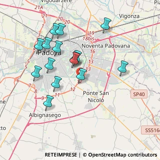 Mappa Viale Esperanto Est, 35020 Ponte San Nicolò PD, Italia (3.72067)