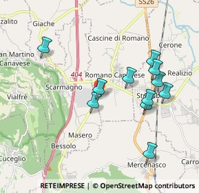 Mappa Via Montalenghe, 10090 Romano Canavese TO, Italia (1.87545)
