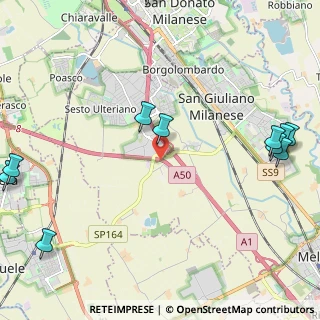 Mappa A50 Tangenziale Ovest Milano, 20098 Area Industriale MI, Italia (3.05545)
