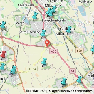 Mappa A50 Tangenziale Ovest Milano, 20098 San Giuliano Milanese MI, Italia (3.5885)