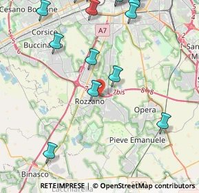 Mappa Via Cavalieri di Vittorio Veneto, 20089 Rozzano MI, Italia (6.1695)