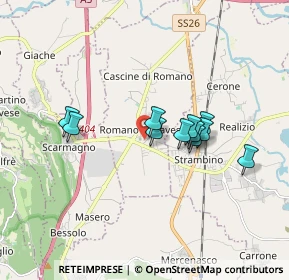 Mappa Via Contessa Matilde Bocca, 10090 Romano Canavese TO, Italia (1.35182)