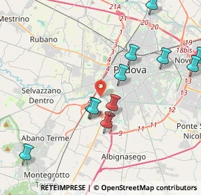 Mappa Via Cadore, 35142 Padova PD, Italia (4.37909)