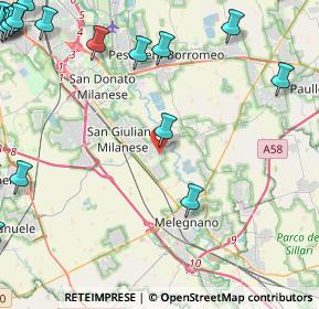 Mappa Via F. Dostoevskij, 20098 San Giuliano Milanese MI, Italia (7.4275)