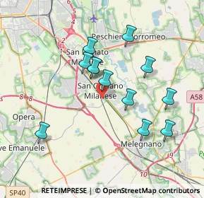 Mappa Via Privata Caduti sul Lavoro, 20098 San Giuliano Milanese MI, Italia (3.36333)