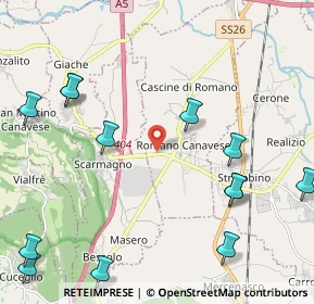 Mappa Via Scarmagno, 10090 Romano Canavese TO, Italia (2.82154)