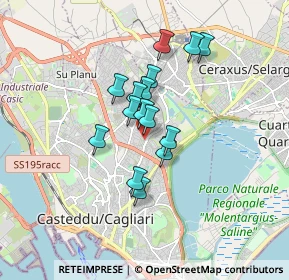 Mappa Via Evangelista Torricelli, 09134 Cagliari CA, Italia (1.36133)