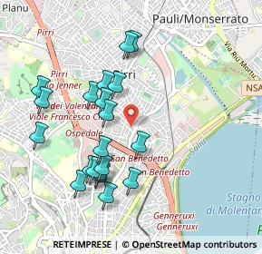 Mappa Via Evangelista Torricelli, 09134 Cagliari CA, Italia (1.053)
