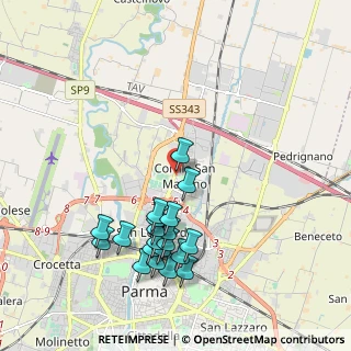 Mappa Via K. Mansfield, 43122 Parma PR, Italia (2.0805)