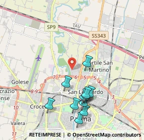 Mappa Via Francesco Barbacini, 43122 Parma PR, Italia (2.08727)