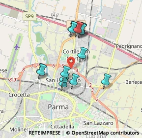 Mappa Via bormioli rocco, 43122 Parma PR, Italia (1.525)