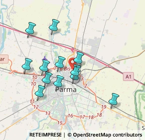 Mappa Via bormioli rocco, 43122 Parma PR, Italia (3.43333)