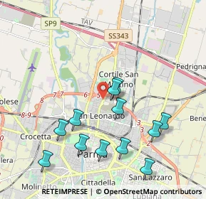 Mappa Via F. Guerci, 43122 Parma PR, Italia (2.0825)