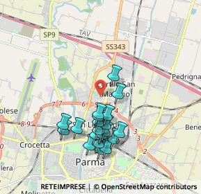 Mappa Via del Popolo, 43122 Parma PR, Italia (1.7495)
