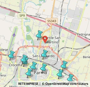 Mappa Via del Popolo, 43122 Parma PR, Italia (2.73364)