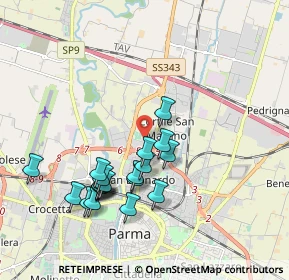 Mappa Via del Popolo, 43122 Parma PR, Italia (1.8595)