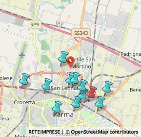 Mappa Via del Popolo, 43122 Parma PR, Italia (1.9875)
