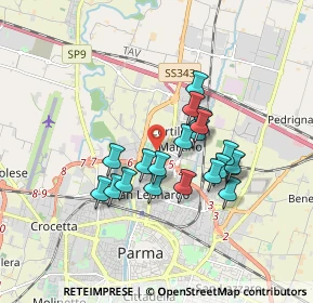 Mappa Via del Popolo, 43122 Parma PR, Italia (1.4285)
