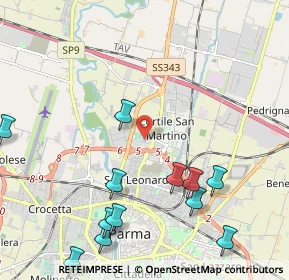 Mappa Via del Popolo, 43122 Parma PR, Italia (2.67083)
