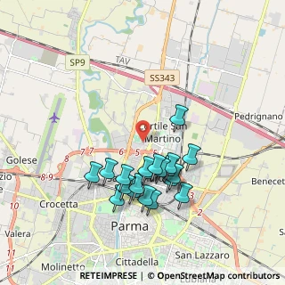Mappa Via del Popolo, 43122 Parma PR, Italia (1.7225)