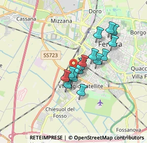 Mappa Via Melchiorre Fardella, 44124 Ferrara FE, Italia (1.28333)