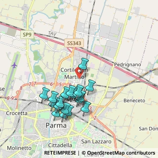 Mappa Piazza Giuseppe Ungaretti, 43122 Parma PR, Italia (1.8045)