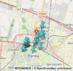 Mappa Via Giacomo Brodolini, 43122 Parma PR, Italia (1.45056)