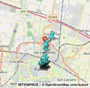 Mappa Via Giacomo Brodolini, 43122 Parma PR, Italia (1.8695)