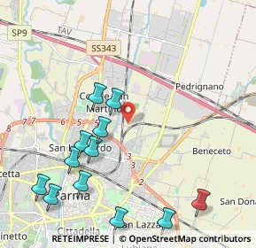 Mappa Via Antonio Azzali, 43122 Parma PR, Italia (2.46167)
