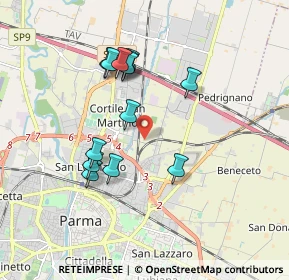 Mappa Via Antonio Azzali, 43122 Parma PR, Italia (1.66231)