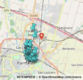 Mappa Via Antonio Azzali, 43122 Parma PR, Italia (1.9805)