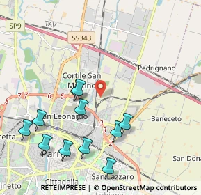 Mappa Via Antonio Azzali, 43122 Parma PR, Italia (2.28636)