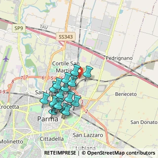 Mappa Via Antonio Azzali, 43122 Parma PR, Italia (1.75778)