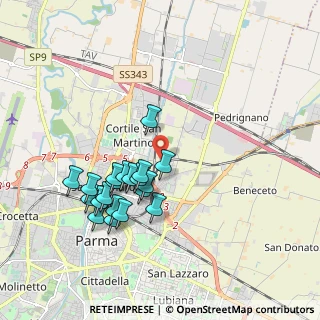 Mappa Via Antonio Azzali, 43122 Parma PR, Italia (1.783)