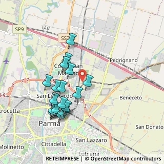 Mappa Via Antonio Azzali, 43122 Parma PR, Italia (1.8085)