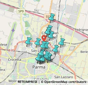 Mappa Via Mansueto Rodolfi, 43122 Parma PR, Italia (1.39)