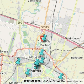 Mappa Via San Leonardo, 43123 Parma PR, Italia (2.76455)