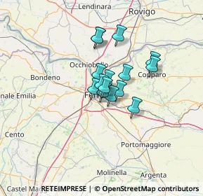 Mappa Viale Alfonso I D'Este, 44121 Ferrara FE, Italia (7.872)