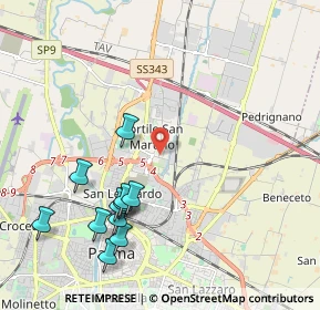Mappa Piazza Carlo Emilio Gadda, 43122 Parma PR, Italia (2.30364)