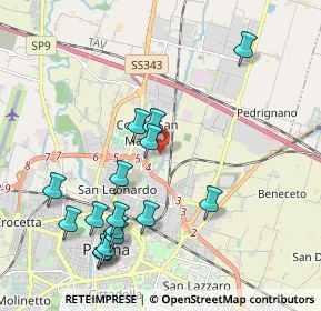 Mappa Strada Traversante S. Leonardo, 43122 Parma PR, Italia (2.22438)