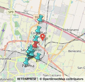 Mappa Strada Traversante S. Leonardo, 43122 Parma PR, Italia (1.79692)