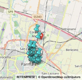 Mappa Strada Traversante S. Leonardo, 43122 Parma PR, Italia (1.833)