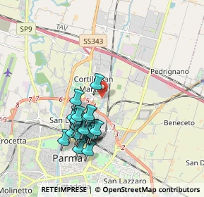 Mappa Strada Traversante S. Leonardo, 43122 Parma PR, Italia (1.795)