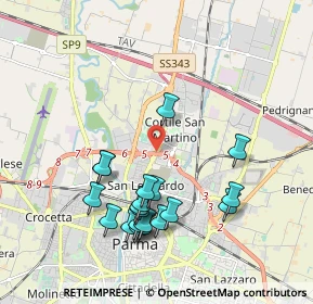 Mappa Via San Leonardo, 43122 Parma PR, Italia (2.006)