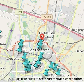 Mappa Via San Leonardo, 43122 Parma PR, Italia (2.72)