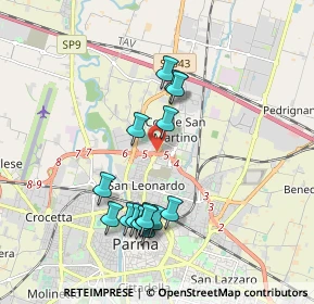 Mappa Via San Leonardo, 43122 Parma PR, Italia (1.806)
