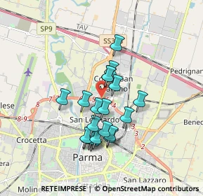 Mappa Via San Leonardo, 43122 Parma PR, Italia (1.435)